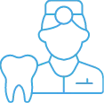 Illustration of a doctor with a tooth.